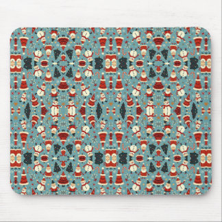 Mousepad Padrão de Natal com fundo azul