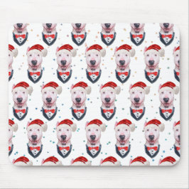Mousepad Padrão de Natal de Cachorro Bull Terrier Fofo