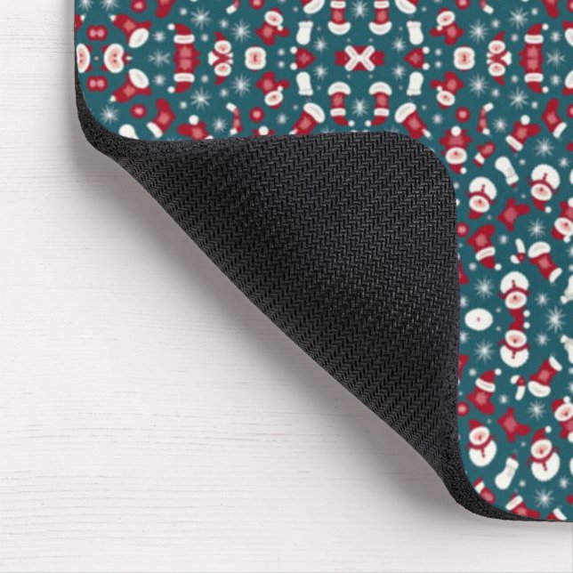 Mousepad Padrão de Natal vermelho e azul (Canto)
