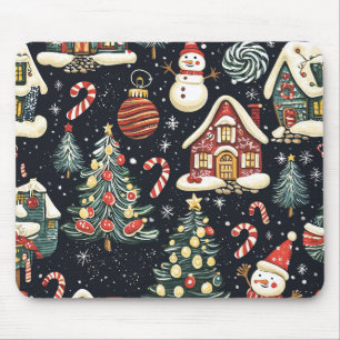 Mousepad Padrão de Natal Vintage Woodland (5)