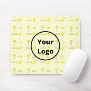 Mousepad Padrão de negócio de papelaria amarelo
