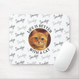 Mousepad Padrão de Nome de Cat Personalizado com Branco de 