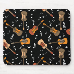 Mousepad Padrão de Notas de Música de Violão