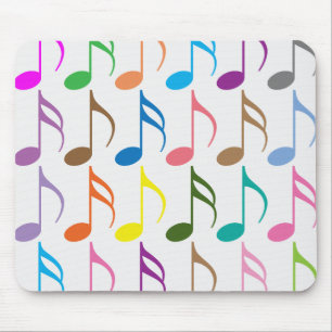 Mousepad Padrão de notas musicais coloridas