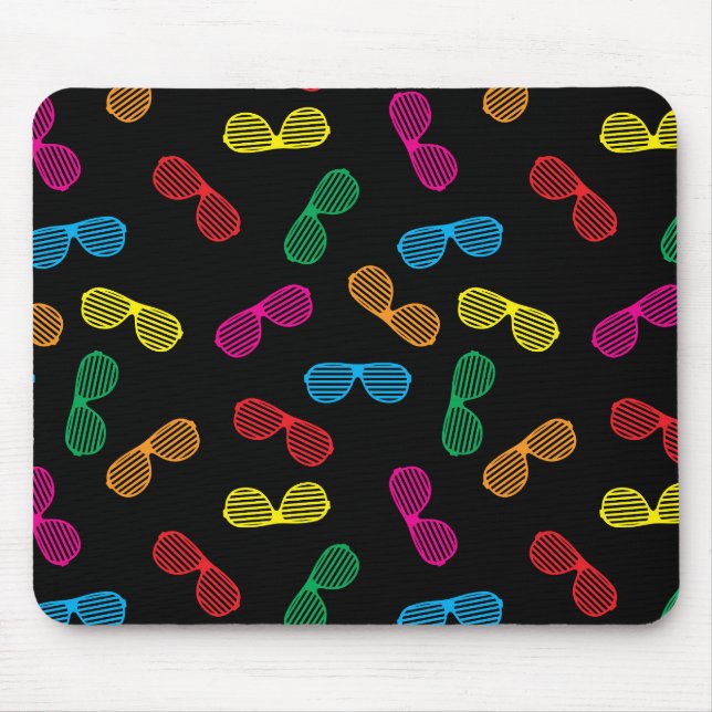 Mousepad Padrão de óculos de sol clássicos neon (Frente)