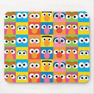Mousepad Padrão de Olhos de Caractere de Rua Sésamo