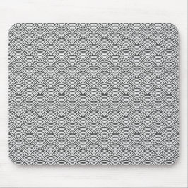 Mousepad Padrão De Onda Japonesa Branca E Preta Seigaiha