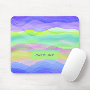 Mousepad Padrão de Ondas Abstratas Artísticas Personalizada