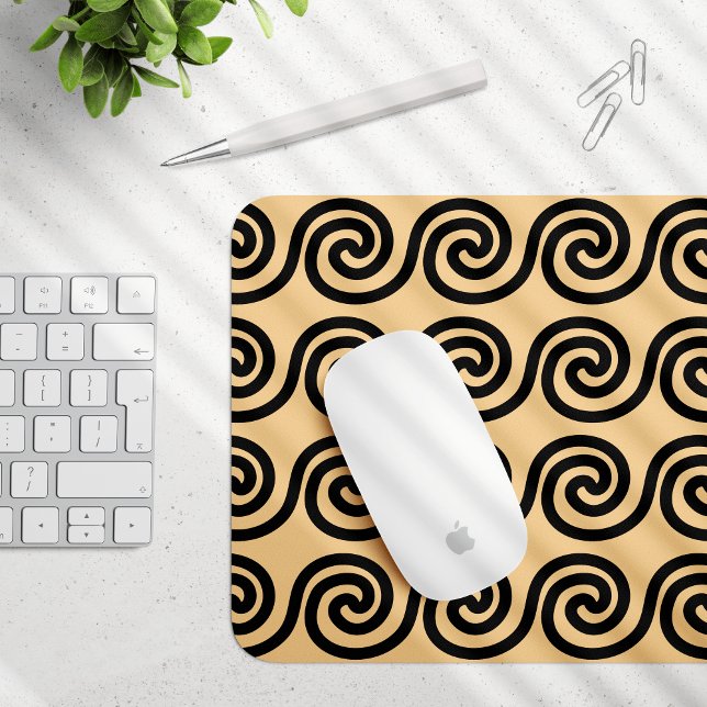 Mousepad Padrão de Ondas da Chave Meandro Grega Marrom (Criador carregado)