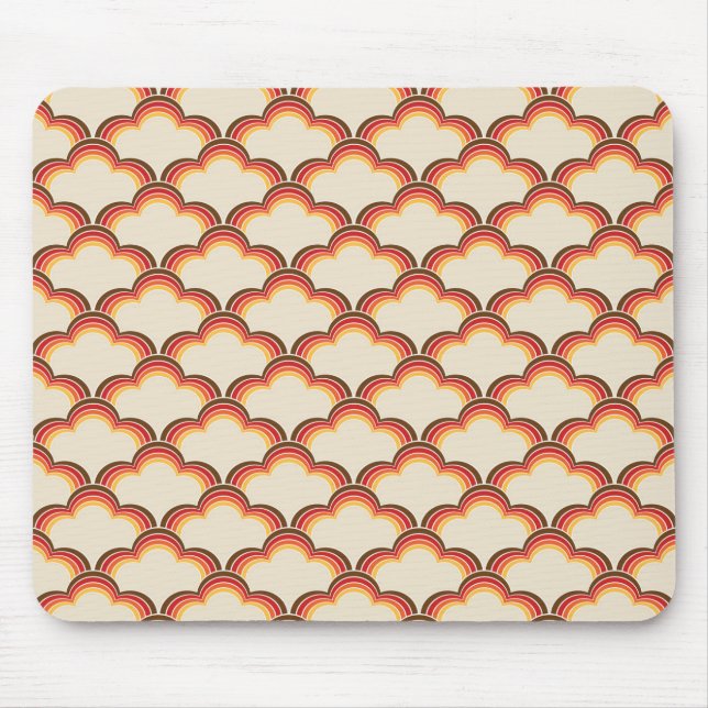 Mousepad Padrão de ondas de estilo retrô colorido (Frente)