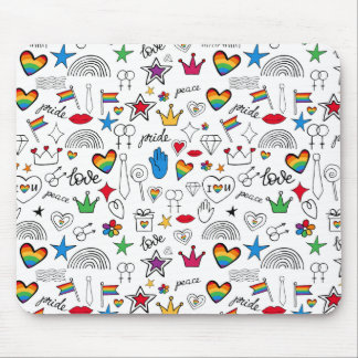 Mousepad Padrão de Orgulho gay Doodle