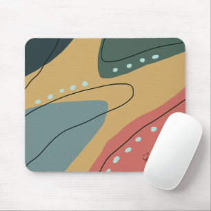 Mousepad Padrão de outono geométrico mínimo de abstrato 