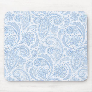 Mousepad Padrão de paisley branco-claro