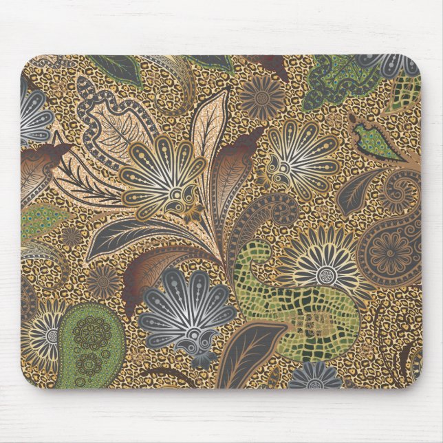 Mousepad Padrão de Paisley de Impressão Animal (Frente)