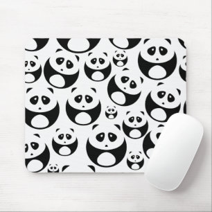 Mousepad Padrão de Panda Branco e Preto de Kawaii