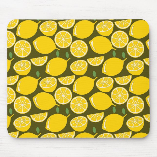 Mousepad Padrão de Papel de Carteira de Limão Amarelo Verão (Frente)