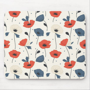 Mousepad Padrão de papilas de aquarela - Vermelho, Azul e B