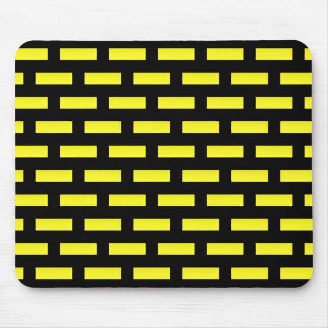Mousepad Padrão de parede preto e amarelo (Frente)