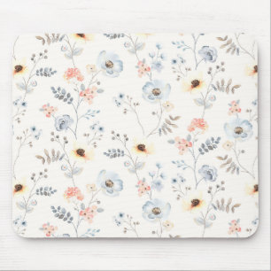 Mousepad Padrão de Pastel Poppy Floral Garden