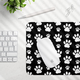 Mousepad Padrão de pata, impressões de pata, patas de cão, 