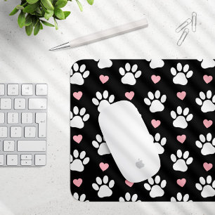 Mousepad Padrão De Patas, Patas Cachorros, Patas Brancas, C