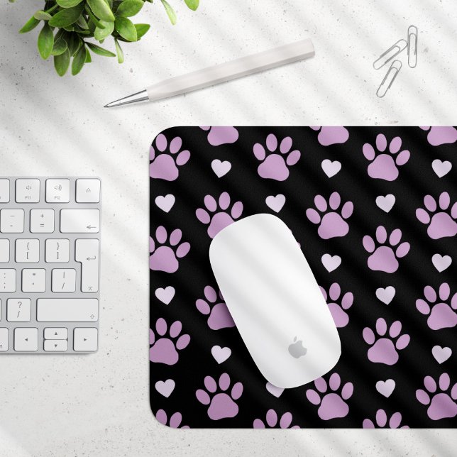 Mousepad Padrão De Patas, Patas Cachorros, Patas Liláticas, (Criador carregado)