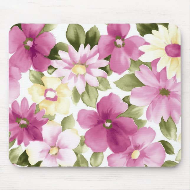 Mousepad Padrão de Pavimentos Rosa e Amarelo (Frente)