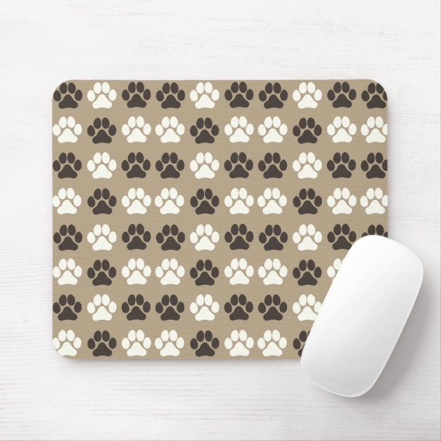Mousepad Padrão de Pegada de Pata Areia Terrosa (Com mouse)