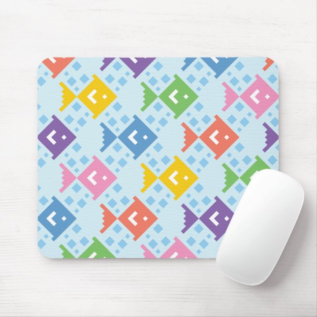Mousepad Padrão de Peixes Coloridos no Oceano (Com mouse)