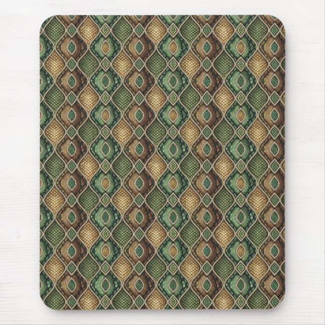 Mousepad Padrão de Pele de Cobra Geométrico Ornamentado Exó (Frente)