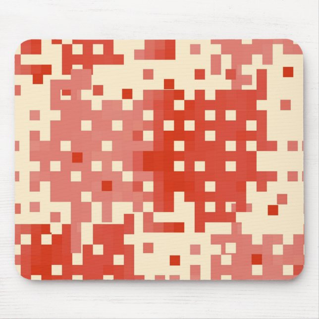 Mousepad Padrão de Pixel Vermelho e Rosa (Frente)