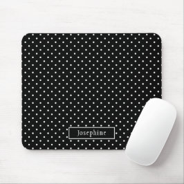 Mousepad Padrão de Pontos Brancos em Preto com Nome Persona