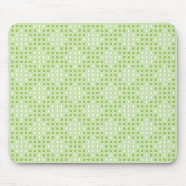 Mousepad Padrão de pontos verdes e ovais planos (Frente)