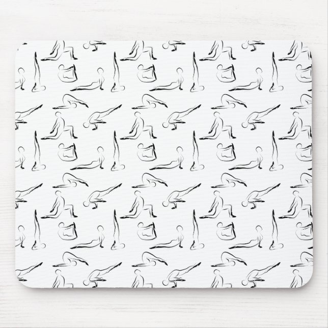 Mousepad Padrão de poses de ioga (Frente)
