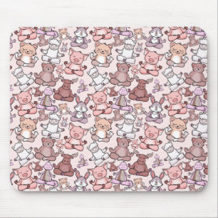 Mousepad Padrão de poses de ioga   Padrão sem costura de 