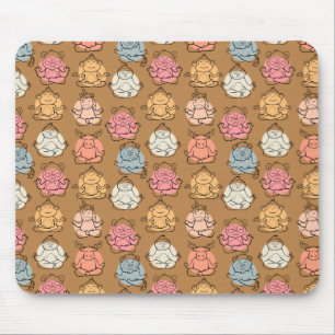 Mousepad Padrão de poses de ioga Padrão sem costura de