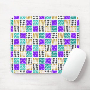Mousepad Padrão de Quadrados Abstratos Geométricos Colorido