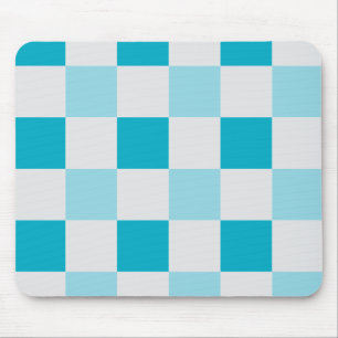 Mousepad Padrão De Quadro De Verificação Branco E Azul
