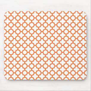 Mousepad Padrão de Quatrefoil Laranja