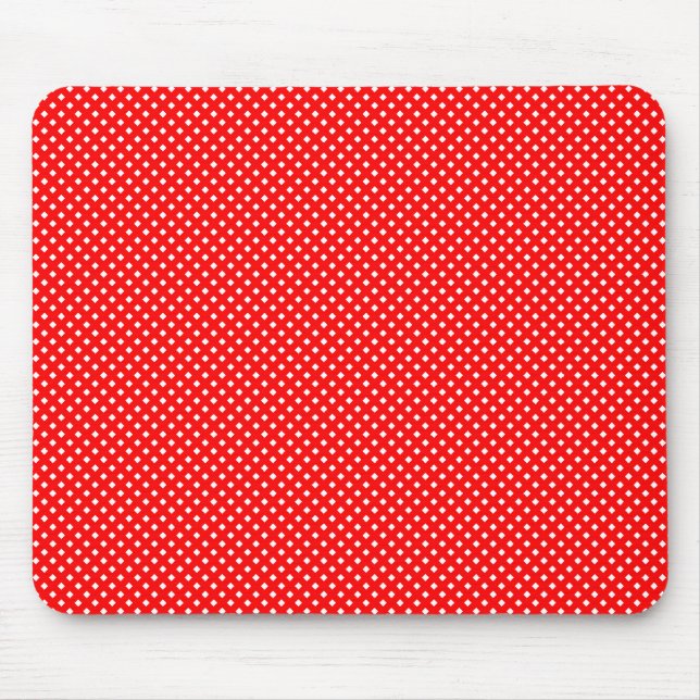 Mousepad Padrão de rede vermelho com branco (Frente)