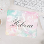 Mousepad Padrão de registro Bonito de brilho rosa<br><div class="desc">Personalize facilmente este padrão bonito de brilho do boque rosa com seu nome personalizado e/ou monograma.</div>