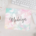 Mousepad Padrão de registro Bonito de brilho rosa<br><div class="desc">Personalize facilmente este padrão bonito de brilho do boque rosa com seu nome personalizado e/ou monograma.</div>