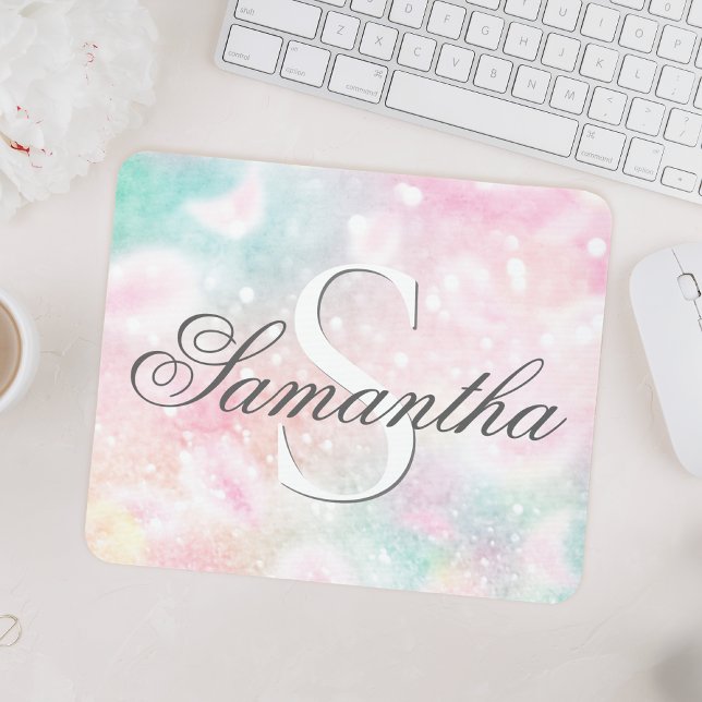 Mousepad Padrão de registro Bonito de brilho rosa (Criador carregado)