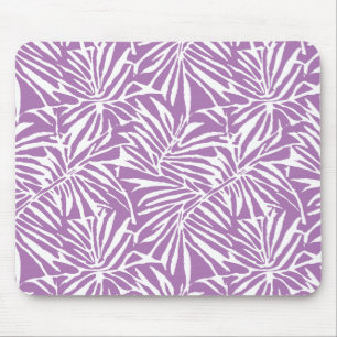 Mousepad Padrão de repetição de folhas tropicais púrpura pá