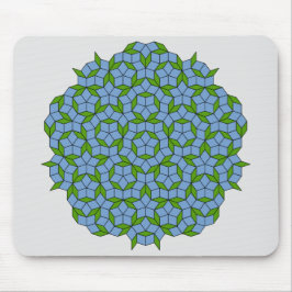 Mousepad Padrão de Rhombus Penrose Verde e Azul