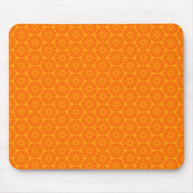 Mousepad Padrão de Roda Estelar - Sombras de Laranja (Frente)