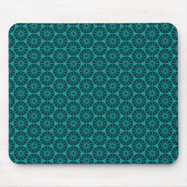 Mousepad Padrão de roda estelar - tons de verde (Frente)