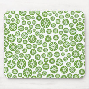 Mousepad Padrão de Roda Estrela - Verde Avocado em Branco
