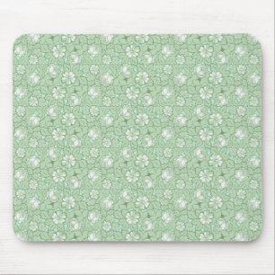 Mousepad Padrão de rosa com luz verde