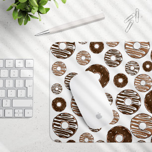 Mousepad Padrão de rosquinha, Rosquinhas de chocolate, Rosq